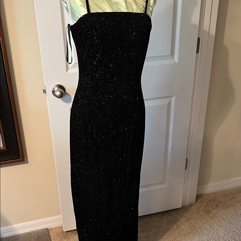 Elegant Black Spaghetti Strap Dress